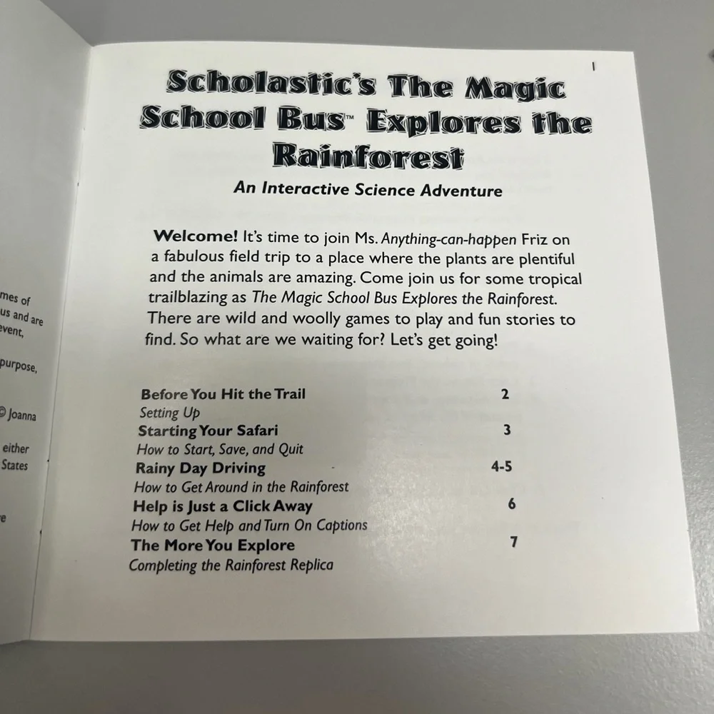 The Magic School Bus Explores the Rainforest Microsoft PC CD-ROM Game